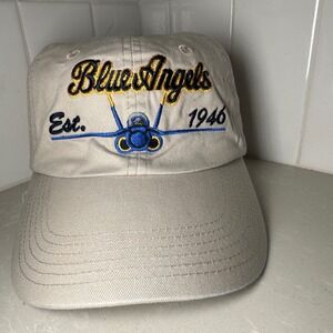 Blue Angels Hat Est. 1946 Beige Big X Military Squadron Baseball Cap‎